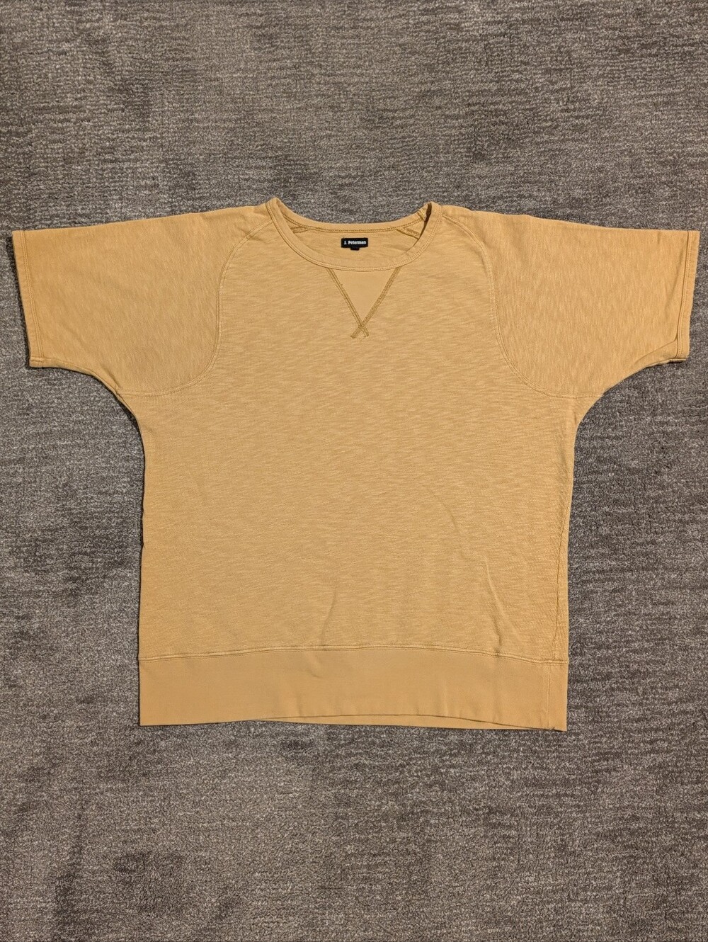 J. Peterman Men's Crewneck Short-Sleeve Dolman Sleeve Mustard Yellow Tee